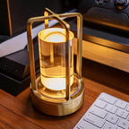 ELVA Draadloze Kristallen Lantaarn Lamp met Touch-Bediening en USB-Oplaadfunctie