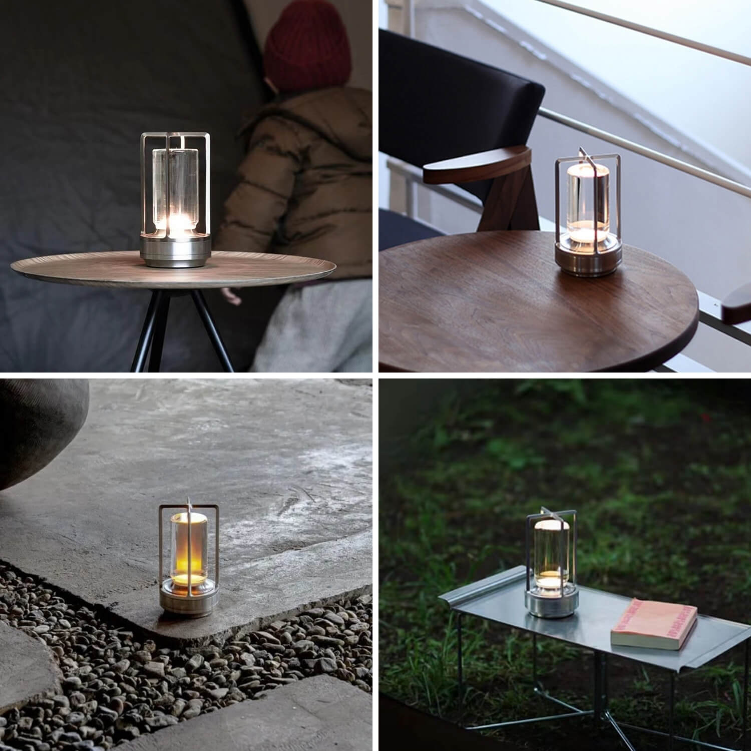 ELVA Draadloze Kristallen Lantaarn Lamp met Touch-Bediening en USB-Oplaadfunctie